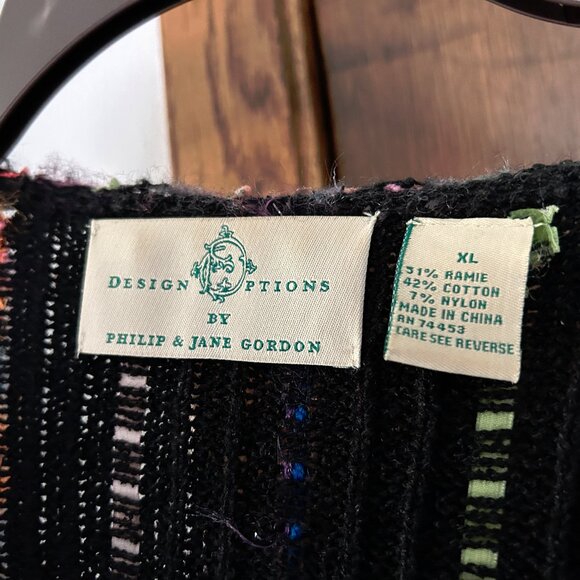 Design Options By Philip & Jane Gordon Ribbon Weave Cardigan Sweater - Picture 2 of 3